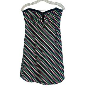 Roxy Woman’s Striped Strapless Mini Dress Bandeau Top and Back Cut Out